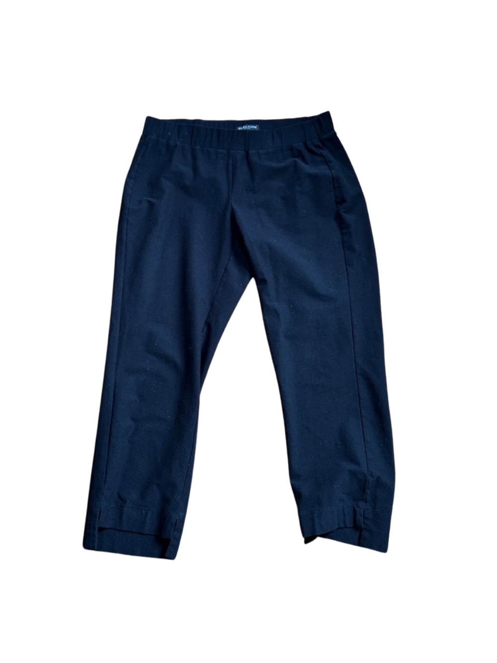 Eileen Fisher Pull on Black Cropped Pant Classic Tapered Fit PM